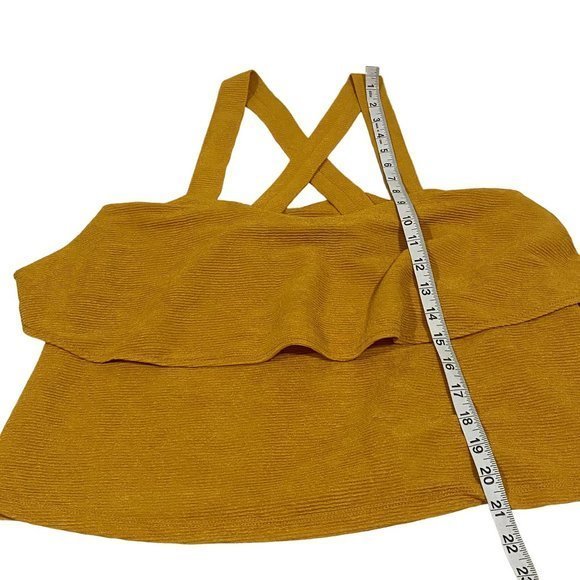 Madewell Texture & Thread Tiered Gold Yellow Tank Top Size Small‎ - Picture 6 of 6